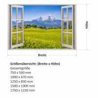 151 Wandtattoo Fenster - Alpen Berge - in 5 Größen - Wandbild Paradies Wanddeko Bild 2