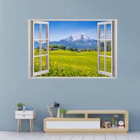 151 Wandtattoo Fenster - Alpen Berge - in 5 Größen - Wandbild Paradies Wanddeko Bild 4