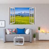 151 Wandtattoo Fenster - Alpen Berge - in 5 Größen - Wandbild Paradies Wanddeko Bild 5