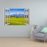 151 Wandtattoo Fenster - Alpen Berge - in 5 Größen - Wandbild Paradies Wanddeko Bild 6
