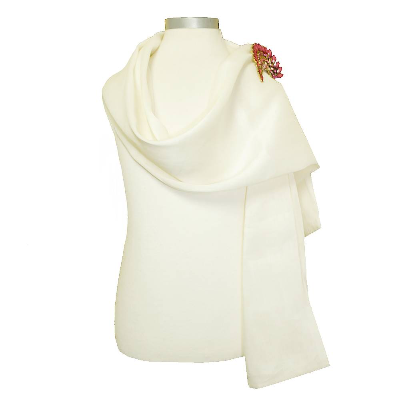 Seidenschal Damen Seide Leinen Creme – Natur Schal 145 x 25 cm von la miscela