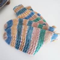 Socken Gr. 40/41 Wollsocken Ringelsocken, kuschelige, handgestrickte Socken mit Muster in sanften Farben Bild 5