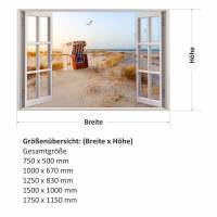 152 Wandtattoo Fenster - Ostsee Strandkorb Maritim - in 5 Größen - Wandbild Paradies Wanddeko Bild 2