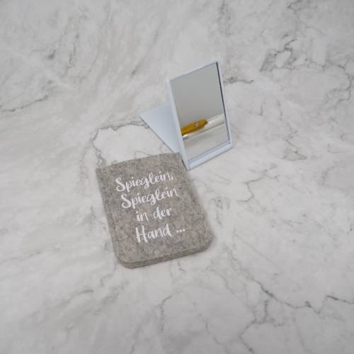 Taschenspiegel mit Filztäschchen