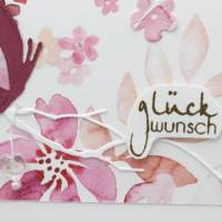 Handgefertigte Geburtstagskarte, Glückwunschkarte zum Geburtstag mit Designerpapier und Schmetterling Bild 4