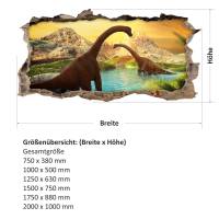 118 Wandtattoo Brachiosaurus Sonnenuntergang Urzeit - Loch in der Wand - in 6 versch. Größen Sticker Bild 2