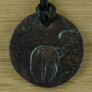 Schmuck Anhänger mit Trilobit Nachbildung in Museums Qualität. Fossil, Paläontologie, Ausgrabung, Versteinerung Bild 1