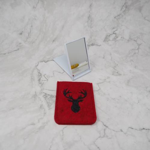 Taschenspiegel mit Filztäschchen