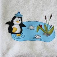Doodle Stickdatei Pinguin im Wasser Bild 7