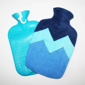 Wärmflaschenbezug blau, Wärmflaschenhülle aus Fleece, ohne Plastikflasche, für 2L handelsüblichen Flaschen wie Flashy us Bild 3