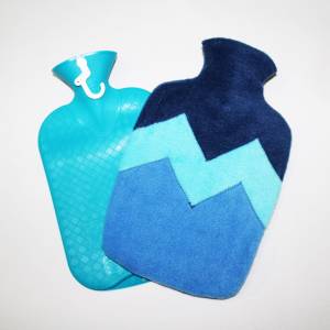 Wärmflaschenbezug blau, Wärmflaschenhülle aus Fleece, ohne Plastikflasche, für 2L handelsüblichen Flaschen wie Flashy us Bild 6
