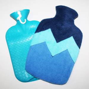 Wärmflaschenbezug blau, Wärmflaschenhülle aus Fleece, ohne Plastikflasche, für 2L handelsüblichen Flaschen wie Flashy us Bild 8