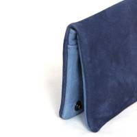Zweifarbige Tabaktasche aus Nubukleder in den Farben royalblau und jeansblau Bild 1
