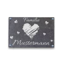 Türschild Schiefer, Familienschild für die Haustüre, Naturschieferplatte bedruckt, personalisiertes Schild für Familie Bild 9