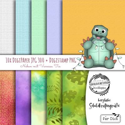 Schildkröte Digistamp + Digipaper