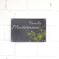 Türschild Schiefer, Familienschild für die Haustüre, Naturschieferplatte bedruckt, personalisiertes Schild für Familie Bild 5