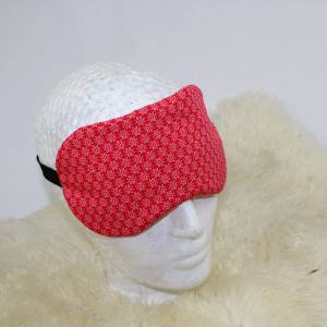Schlafmaske, Schlafbrille rote Blümchen Reise-Zubehör Reise-Accessoire Spa-maske Augenbinde Bild 2
