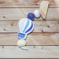 Schnullerkette mit Silikon Heißluft Ballon & Namen Bild 2
