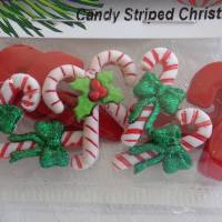 Dress it up Knöpfe    Süßes zu Weihnachten    (1 Pck.)      Candy Striped Christmas       Kinderknöpfe