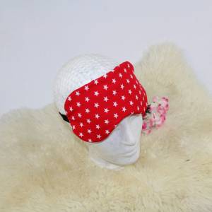 Schlafmaske, Schlafbrille rot Stern aus Baumwolle Augenbinde Frauen Reisemaske Augenmaske Bild 7