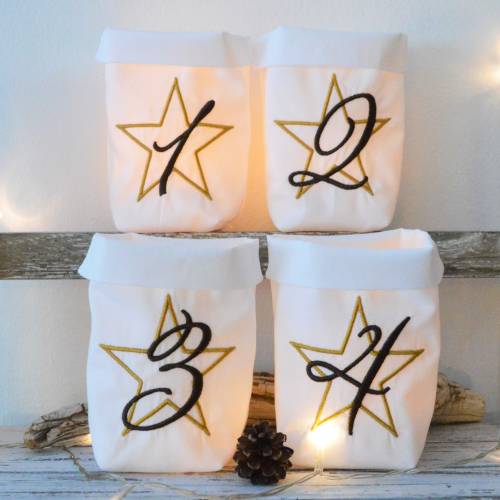ITH Lichterbeutel Advent mit Stern und Zahl