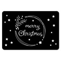Fußmatte Weihnachten - Merry Christmas, Sterne und Kranz, kleiner Teppich 40x60 cm waschbar Bild 1