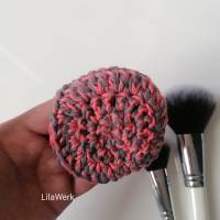 Kosmetikhandschuh Abschminkhandschuh aus Baumwolle waschbar nachhaltig grau koralle Bild 1