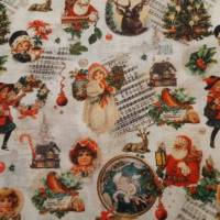 Baumwolldruck "Vintage Christmas", 140 cm breit, Meterware, Preis pro 0,5 lfdm Bild 1
