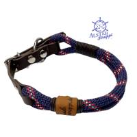 Hundehalsband, verstellbar, blau, rot, braun, weiß, Leder und Schnalle Bild 10