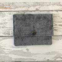 Geldbörse Rosa Geldtasche Geldbeutel Minibörse Baumwolle Lumpenoptik schwarz grau Bild 1