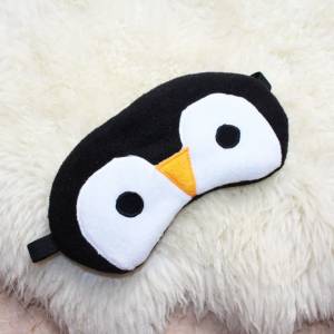 Schlafmaske, Schlafbrille Pinguin aus Fleece antipilling Augenbinde Reisemaske Augenmaske Kinder Frauen Männer tierisch Bild 1