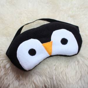 Schlafmaske, Schlafbrille Pinguin aus Fleece antipilling Augenbinde Reisemaske Augenmaske Kinder Frauen Männer tierisch Bild 7
