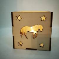 Holz-Windlichter mit Katze, Pferd, Lasergeschnitten, Dekoration und tolle Geschenkidee Bild 7