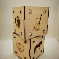 Holz-Windlichter mit Katze, Pferd, Lasergeschnitten, Dekoration und tolle Geschenkidee Bild 9