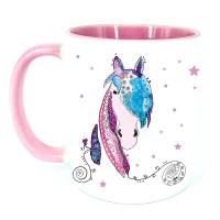 Tasse Pferd Name, personalisierte Geschenke,  Pferdetasse rosa für Mädchen, Kinder-Becher rosa Bild 3