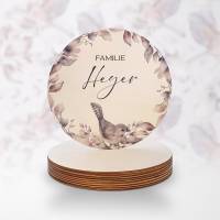 Personalisiertes Türschild "Frühlingserwachen" aus Holz mit Name für Familien • Geschenk zur Hochzeit und Geburt Bild 3