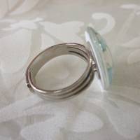 Cabochon Ring Blumen Motiv Hellblau "Aqua" Geschenkidee für Frauen Bild 3
