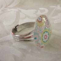 Cabochon Ring Blumen modern bunt "Joyeux" Geschenkidee für Frauen Bild 2