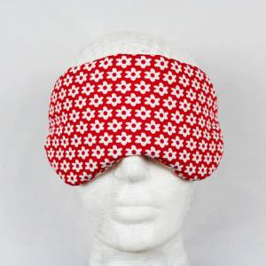 Schlafmaske, Schlafbrille rote Blümchen Reise-Zubehör Reise-Accessoire Spa-maske Augenbinde Bild 3