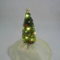 Miniatur Weihnachtsbaum mit Beleuchtung für Puppenhaus Wichtel Elfenreich  zur Dekoration oder zum Basteln - Puppenhaus Bild 1