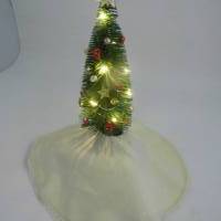 Miniatur Weihnachtsbaum mit Beleuchtung für Puppenhaus Wichtel Elfenreich  zur Dekoration oder zum Basteln - Puppenhaus Bild 2