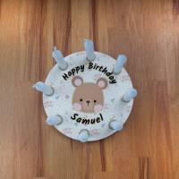 Geburtstagskranz aus Holz, mit 8 Löchern kompatibel zu Grimm, Tischdekoration für Kindergeburtstag, Kerzenring Bild 5