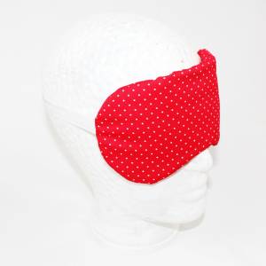 Schlafmaske, Schlafbrille rote Pünktchen Reise-Zubehör Reise-Accessoire Spa-maske Augenbinde Bild 7