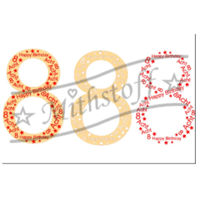 SVG - PNG - DXF - Datei - Geburtstagszahl - Acht - Zahl - 8 - Plotterdatei - Happy Birthday