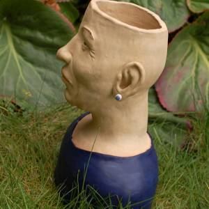 Pflanzkopf aus Ton - ein Unikat von TonArts-Keramik Bild 4