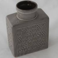 grau braune Vintage Vase aus Keramik 60er Jahre Bild 2