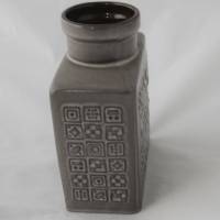 grau braune Vintage Vase aus Keramik 60er Jahre Bild 4