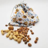 nachhaltiger Geschenkbeutel für Nüsse, Stoffbeutel mit Zugband Herbstmotive Bild 2