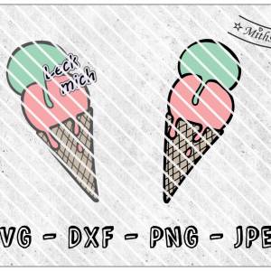 Datei - Sommer - Eis - SVG - PNG - DXF - Jpeg - Eistüte - Hörnchen Bild 1