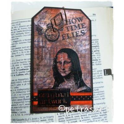 Lesezeichen / Dekokarte "Mona Lisa" - *HANDARBEIT*